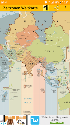 Time Zone Map Screenshot 1
