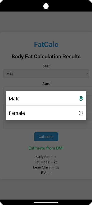 Fat Calculator with BMI Screenshot 3