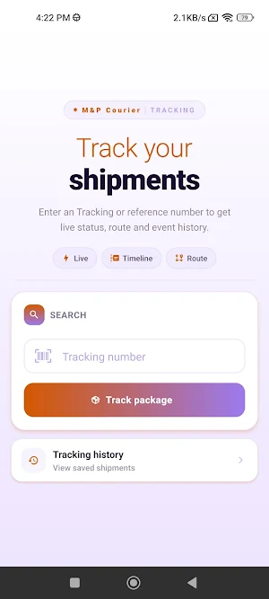 M&P Courier Tracking Screenshot 1