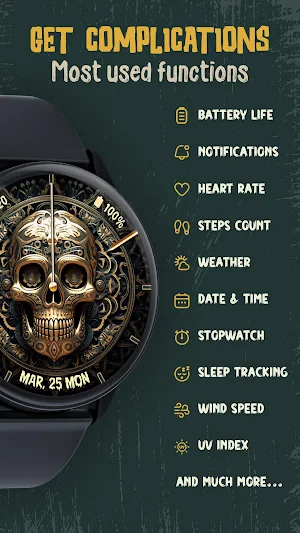Skull Watchface ULTRA SGW7 Screenshot 3
