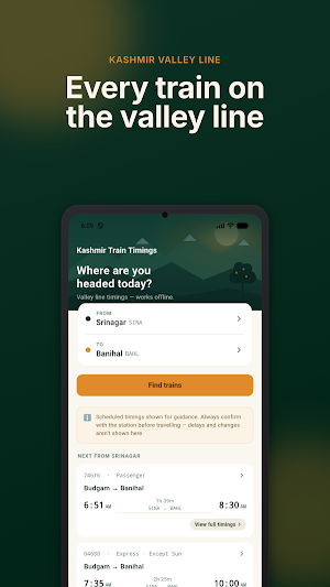 Kashmir Train Timings Screenshot 0