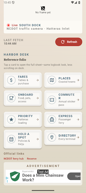 North Carolina Ferry Schedules Screenshot 1