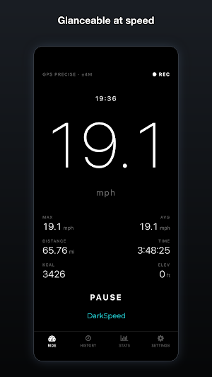DarkSpeed Bike Speedometer GPS Screenshot 1