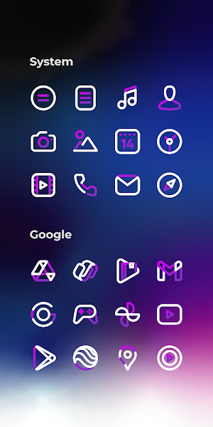 Aline Purple icon pack - linear purple icons Screenshot 3