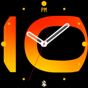 Hybrid Orange Fire Watch Face Screenshot 3