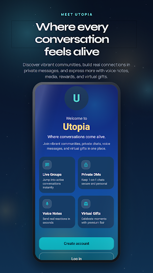 Utopia Chats: Group Chat & DM Screenshot 0