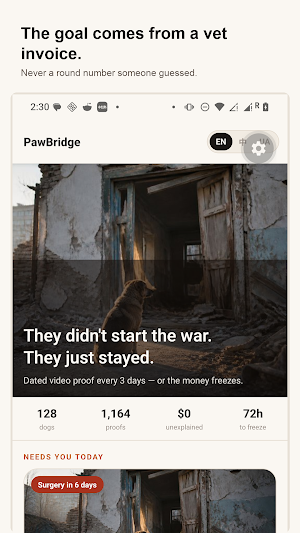 PawBridge — Proof-Based Rescue Screenshot 0