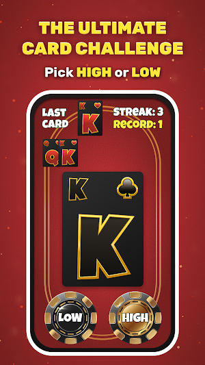 Card Rush: High or Low Screenshot 1