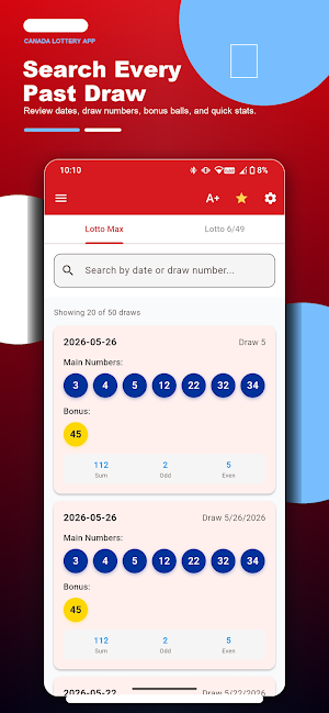 Canada Lotto Max & Lotto 6/49 Screenshot 1