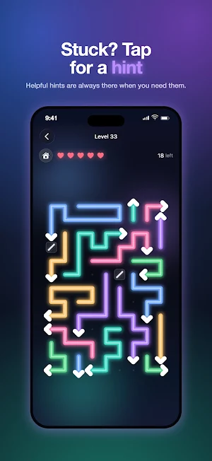 Arrows Puzzle - Neon Game Screenshot 0