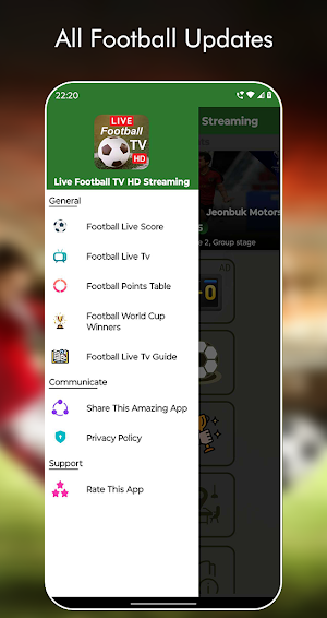 Live Football TV HD Streaming Screenshot 0