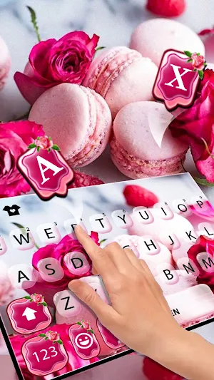 Rose Pink Macaroon Keyboard Background Screenshot 1