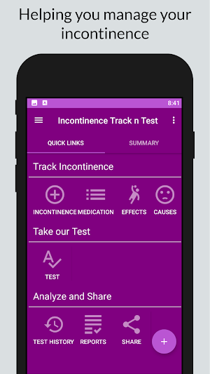Incontinence Track n Test Screenshot 0