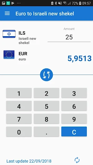 Euro to Israeli shekel convert Screenshot 2
