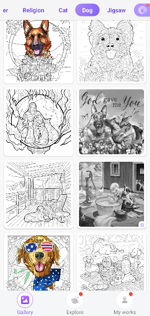Dog Paint : Color by Number Screenshot 2