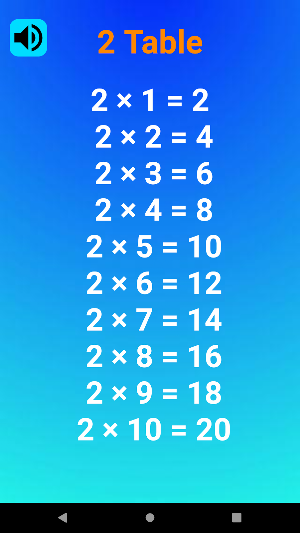Tables 1 to 10 Voice Screenshot 1