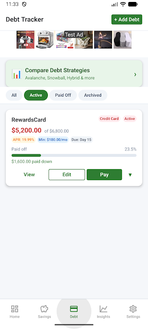 Savings Tracker Screenshot 2