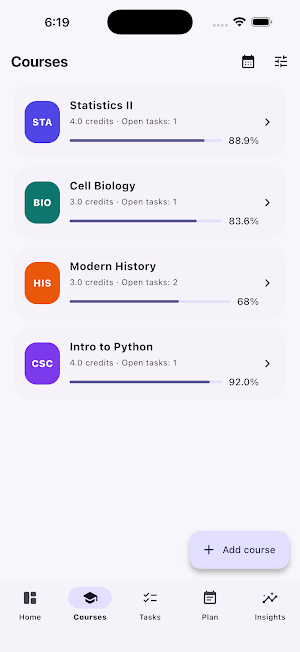 TermBloom — Planner & GPA Screenshot 1