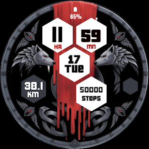 Black Wolf Watch Face Wear OS Screenshot 2