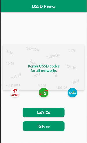USSD Kenya -Airtel, Safaricom, Screenshot 1