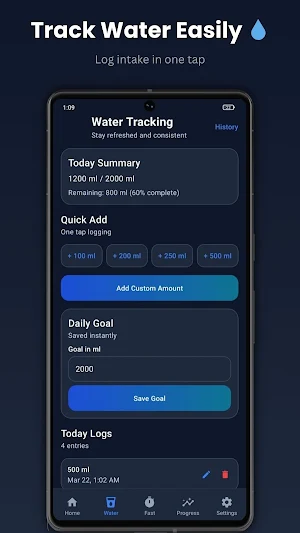 HydroFast: Water & Fasting Screenshot 1