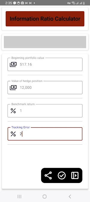 Information Ratio Calculator Screenshot 3