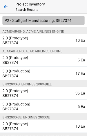 Project Manufacturing for EBS Screenshot 1