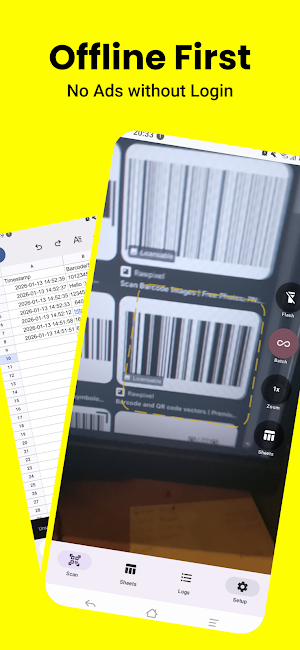 Barcode Scanner to Sheet Screenshot 0