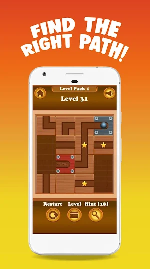 Ball Block Puzzle: Find the Path & Roll the Ball ! Screenshot 1