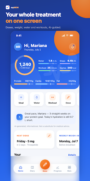 myMON: GLP-1 Dose & Weight Screenshot 0