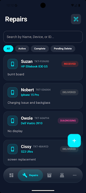 TekTrak Repair Shop Management Screenshot 1