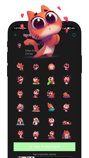 600+ Cute Cat Stickers Screenshot 1