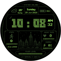 Pixel City Watch Face
