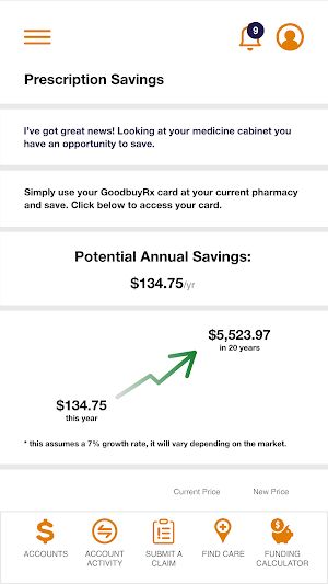 AvidiaHealth HSA Screenshot 1