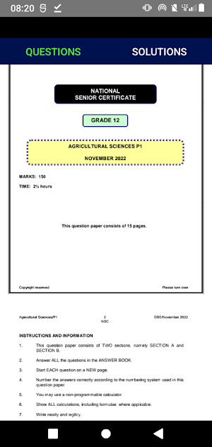 Grade12 Agricultural Sciences Screenshot 0