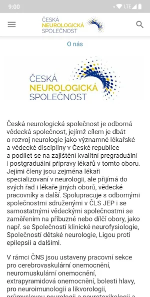 Česká neurologická společnost Screenshot 1