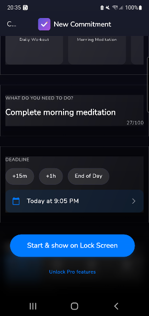 CommitNow - focus timer Screenshot 2