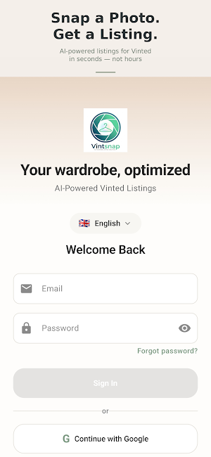 VintSnap: Sell on Vinted Fast Screenshot 0
