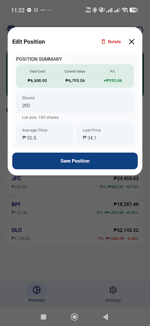 PSE Stock Portfolio Screenshot 3