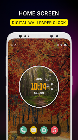 Digital Clock Wallpaper Screenshot 2