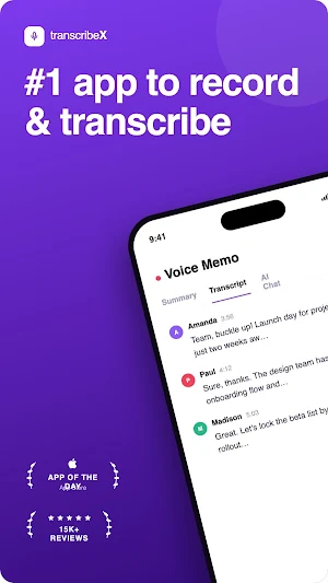 TranscribeX: AI Voice to Text Screenshot 0