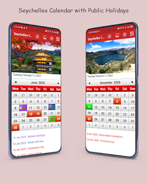 Seychelles Calendar 2025 Screenshot 0
