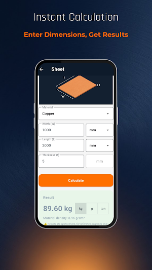 MD Metal Calculator Screenshot 2