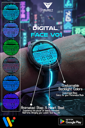 Digital Face V1 Watch Face Screenshot 1