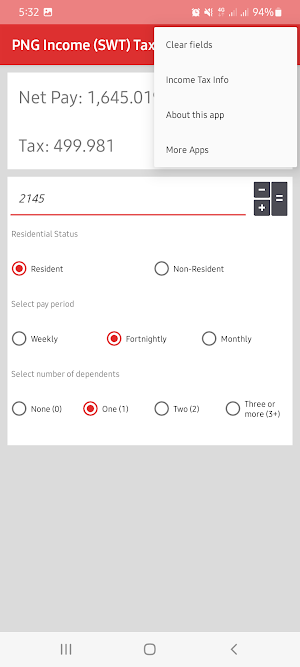 PNG Income Tax Calculator Screenshot 3