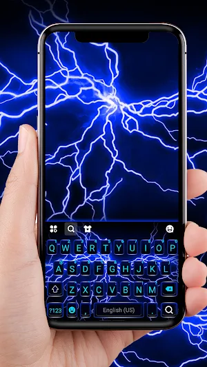 Blue Lightning Keyboard Theme Screenshot 0