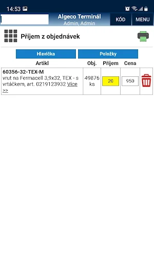Algeco terminál Screenshot 3