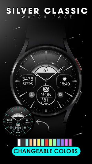 Silver Classic watch face Screenshot 2