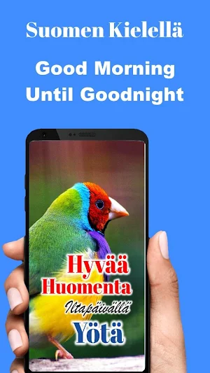 Finnish Good Morning Afternoon & Good Night Wishes Screenshot 0