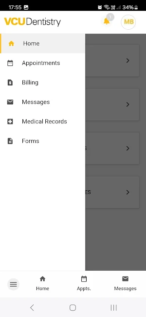 VCU Dentistry careChart Screenshot 2